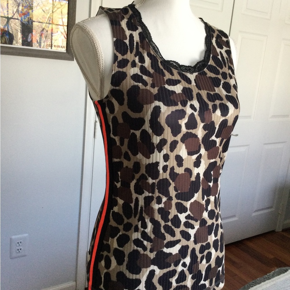 PRICE DROP! Animal Print Top with lace trim